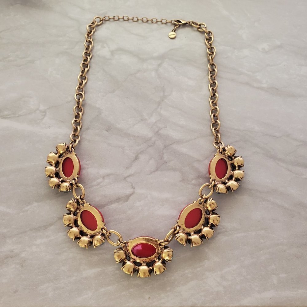 ✨ Stella & Dot Red Rhinestone Crystals Cluster antiqued distressed Statement ✨ - Picture 8 of 13